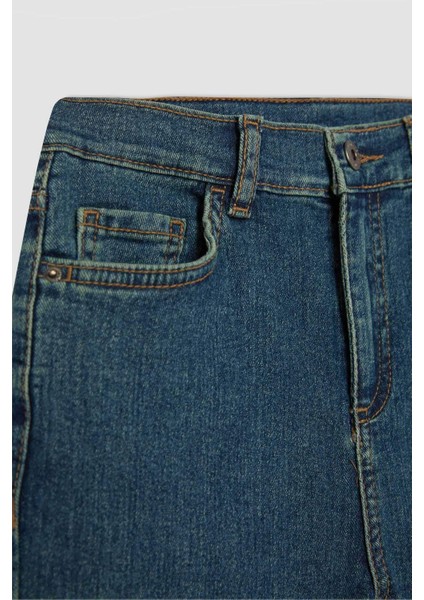 B5564 Yeşil Erkek Çocuk Slim Fit Düz Paça Jean Basic Pantolon fiyatları