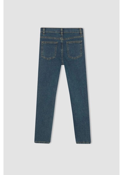 B5564 Yeşil Erkek Çocuk Slim Fit Düz Paça Jean Basic Pantolon fırsatları