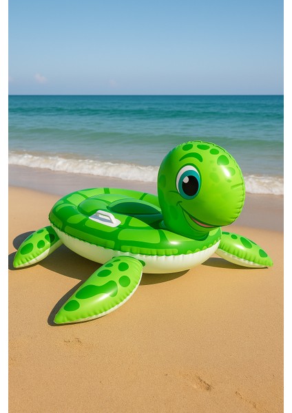 Caretta Caretta Şekilli Şişme Deniz Yatağı – 140X140 cm | Tutma Kulplu Sevimli Kaplumbağa Havuz Oyuncağı modelleri