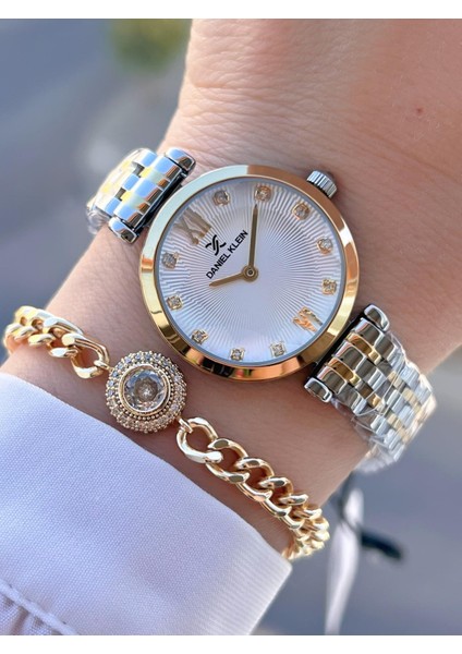 Çelik Kordon 30 mt Suya Dayanıklı Kadın Kol Saati+Bileklik BYN.14094.3