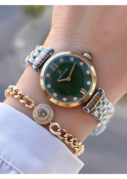 Çelik Kordon 30 mt Suya Dayanıklı Kadın Kol Saati+Bileklik BYN.14094.4