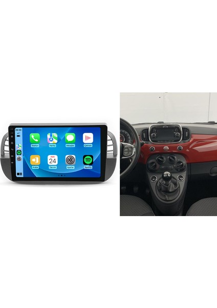 Fiat 500C 2011-2015 8gb Ram 128GB Hafıza 8 Çekirdek Carplay Kamera Android Multimedya
