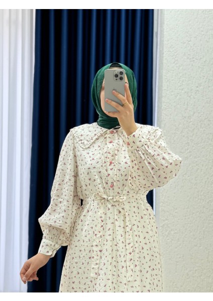 Orelesya Mini Çiçekli Bebe Yaka Yarım Patlı ELBISE-AY8647 Pembe fiyatları