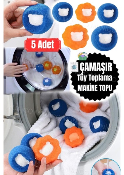 5 Adet Çamaşır Makinesi Temizlik Toplar Evcil Hayvan Tüyü Çamaşır Makinesi Topu Köpek Kedi