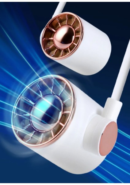 Mini Fan USB Tembel Asılı Boyun Katlanabilir Taşınabilir Küçük Fan Uzun Ömrü Turbo