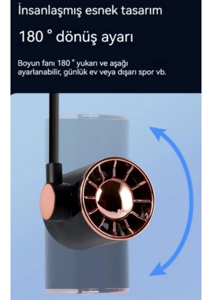 Mini Fan USB Tembel Asılı Boyun Katlanabilir Taşınabilir Küçük Fan Uzun Ömrü Turbo