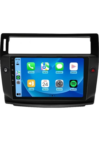 Citroen C4 2005-2010 Siyah 4gb Ram 32GB Hafıza 4 Çekirdek Carplay Kamera Android Multimedya modelleri