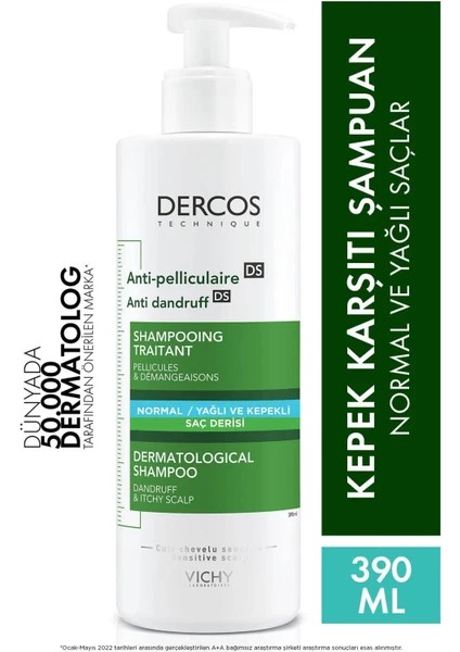 Vichy Dercos Şampuan Normal/yağlı ve Kepekli 390 ml
