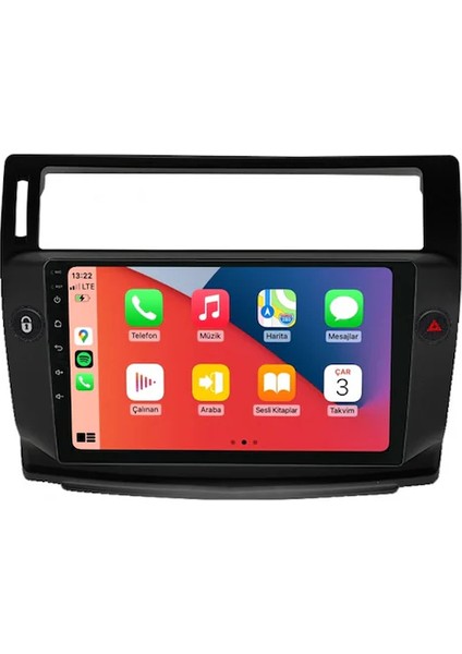Citroen C4 2005-2010 Siyah 6gb Ram 64GB Hafıza 8 Çekirdek Carplay Kamera Android Multimedya modelleri