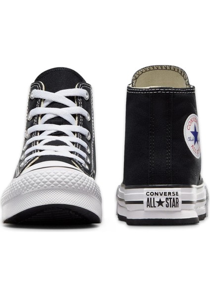 372859C Chuck Taylor All Star Eva Lift Canvas Platform Siyah-Beyaz Çocuk Spor Aya modelleri