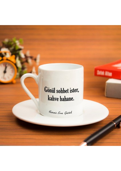 Kişiye Özel Kahve Bahane Temalı Türk Kahvesi Fincan Seti
