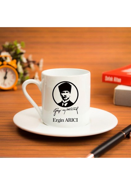 Kişiye Özel Türk Kahvesi Fincanı Seti - Atatürk Temalı