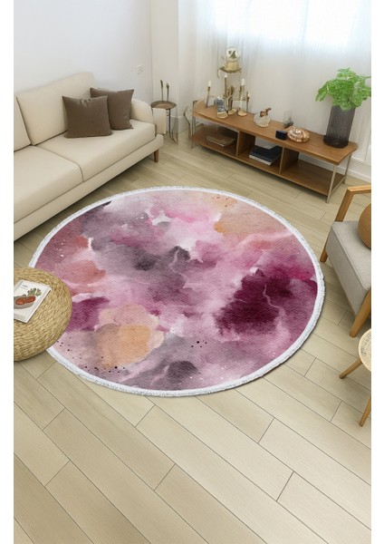 Soyut Desenli Yuvarlak Halı – Modern Renkli Tasarım | 60X60 – 180X180 cm
