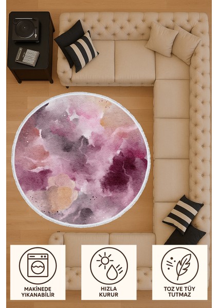 Soyut Desenli Yuvarlak Halı – Modern Renkli Tasarım | 60X60 – 180X180 cm fiyatları