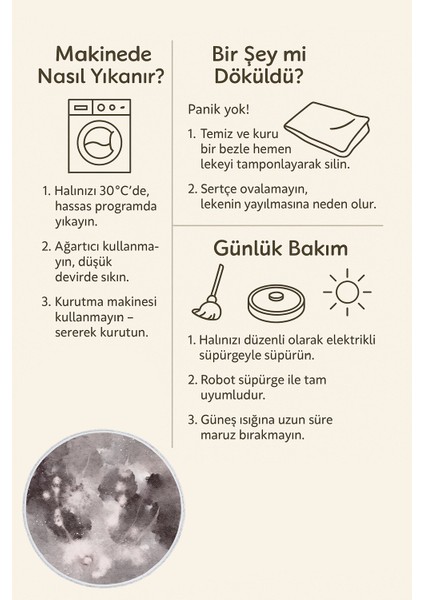 Siyah Beyaz Suluboya Desenli Yuvarlak Halı – Minimal & Modern Tasarım | 60X60 – 180X180 cm