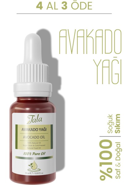 Saf Ve Doğal Avokado Yağı Soğuk Sıkım 20 Ml