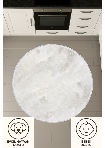 Açık Gri Soyut Desenli Yuvarlak Halı – Minimalist Modern Tasarım | 60X60 – 180X180 cm