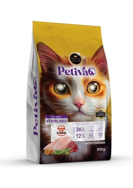 Kısırlaştırılmış Tavuklu Kedi Maması 500 G 5 Adet