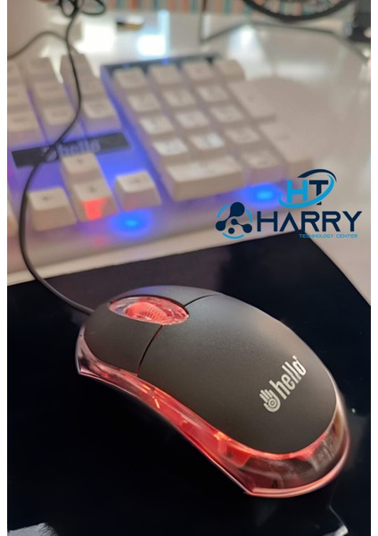 Tak Çalıştır 800 Dpı Kırmızı Optik Işıklı Kablolu Mouse 1.1 Metre Kablolu 3 Buton Tuşlu Mouse