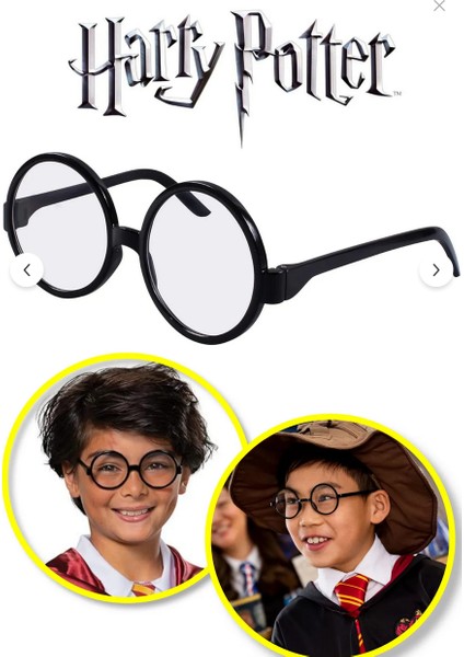 Harry Potter Gryffindor Kapişonlu Cübbe Çocuk Boy Şapka Asa Gözlük 4 Parça Set - 9-10 Yaş