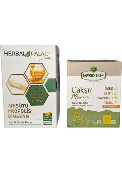 Arısütü - Propolis - Ginseng Macun 230 gr + Çakşır Macun 240 gr Ikili Destek Takviye Seti