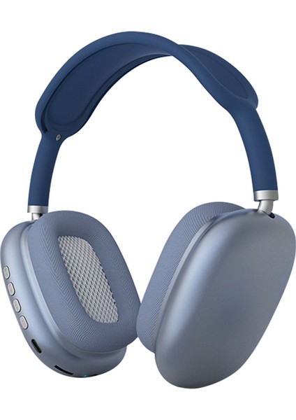 Inc P9 Hi-Fi Ses Kalitesi Ayarlanabilir ve Katlanabilir Kulak Üstü Bluetooth Kulaklık-Mavi