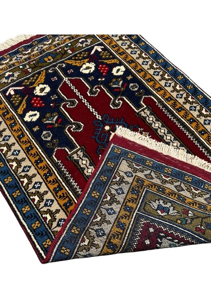 El Dokuma Sıfır Yahyalı Seccade 82X130 Lacivert Kırmızı Namazlık modelleri