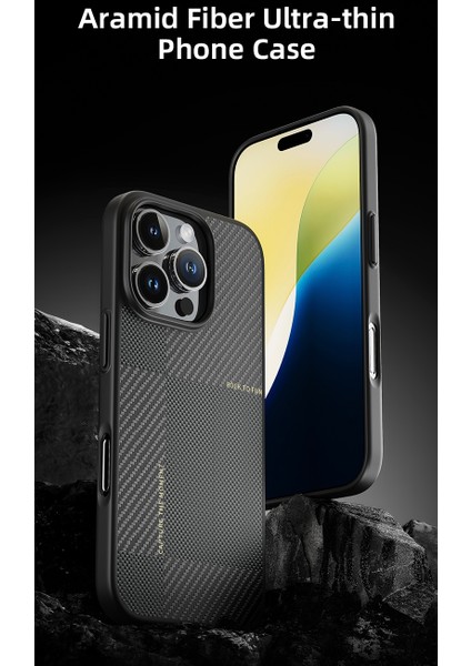 Iphone 16 Pro Ultra Ince Aramid Fiber Kılıf Siyah