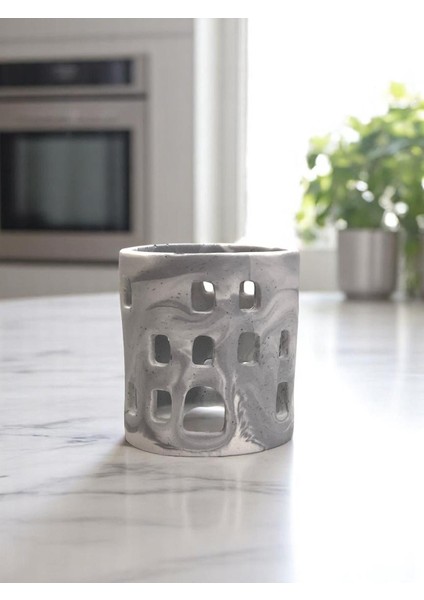Mermer Desenli El Yapımı Beton Tealight Mumluk & Kalemlik Tealightlık Taş Tozu modelleri