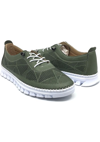 Taşpınar %100 Hakiki Deri Kadın Ortopedik Yazlık Günlük Akıllı Lastik Bağcıklı Ayakkabı 36-41