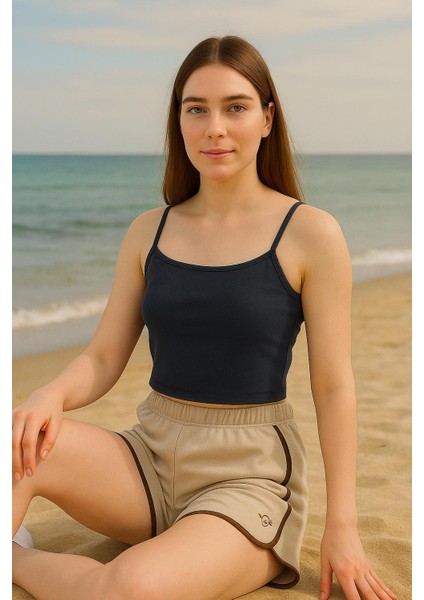Lacivert Kadın Crop modelleri