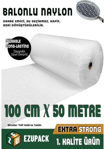 Balonlu Naylon 100CM x 50 Metre Kalın Havalı Naylon Balonlu Naylon Pat Pat Pıt Pıt