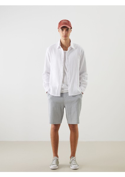 Yeni Sezon Regular Fit Muslin Kirisikli Erkek Gomlek - S5FO60Z8