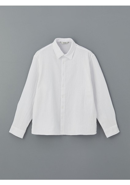 Yeni Sezon Regular Fit Muslin Kirisikli Erkek Gomlek - S5FO60Z8