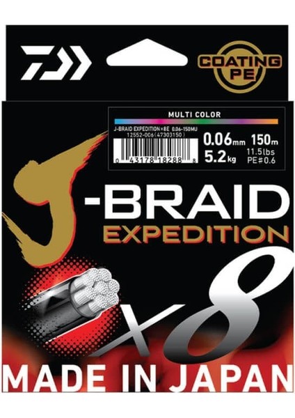 J-Braid Expendition 8x Braid Turuncu 150 mt Ip Misina 0.13 mm