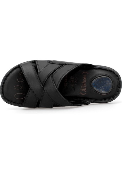 Elit SLCMF02C Erkek Hakiki Deri Düz Terlik Siyah indirimleri