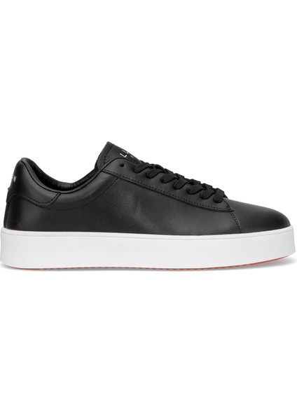 112230254 Anton Erkek Hakiki Deri Klasik Sneaker Siyah