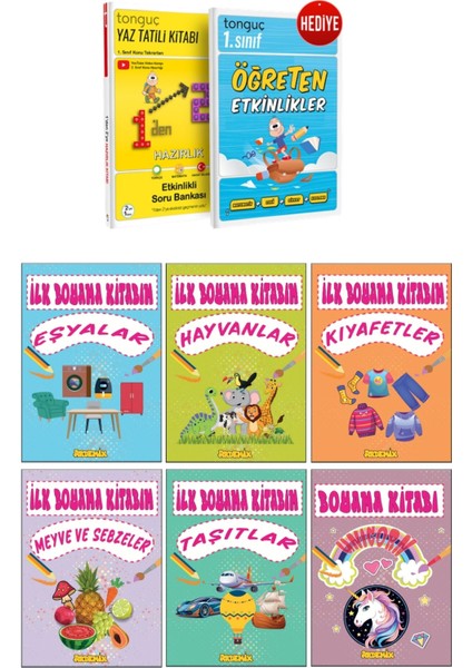 1 Den 2 Ye Hazırlık Ilk Adım Yaz Tatil Kitabı + 6 Adet Boyama Kitabı