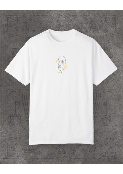 Smile Flow – Abstract Emotions Koleksiyonu Unisex Beyaz Tişört – %100 Pamuk Regular Fit fiyatları