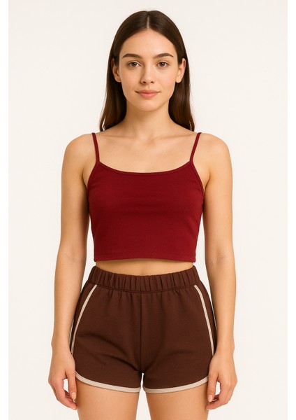 Bordo Kadın Crop modelleri