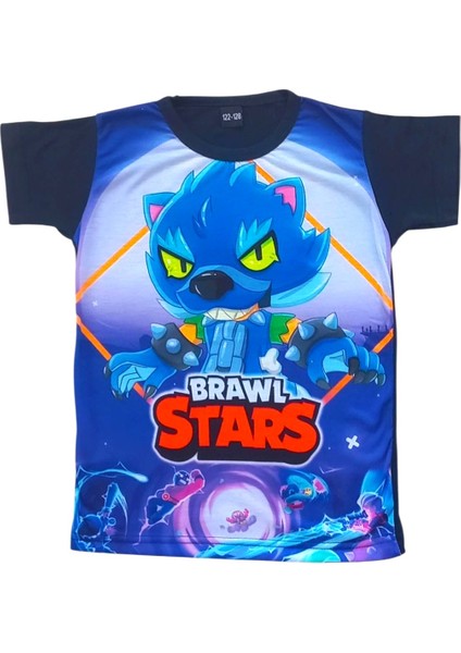 Brawl Stars 3D Baskılı Erkek-Kız Çocuk Kısa Kollu T-Shirt 3 - 15 Yaş Çok Renkli
