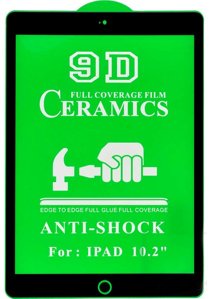 iPad 10.2 (8.nesil) Uyumlu Iktk Tablet Seramik Ekran Koruyucu-Siyah