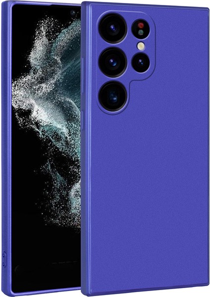 Galaxy S23 Ultra Kılıf Iktk Premier Silikon Kapak-Saks Mavi