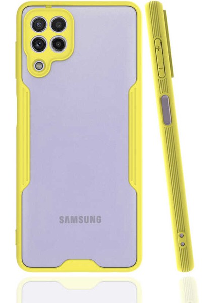 Galaxy M22 Kılıf Iktk Parfe Kapak-Sarı