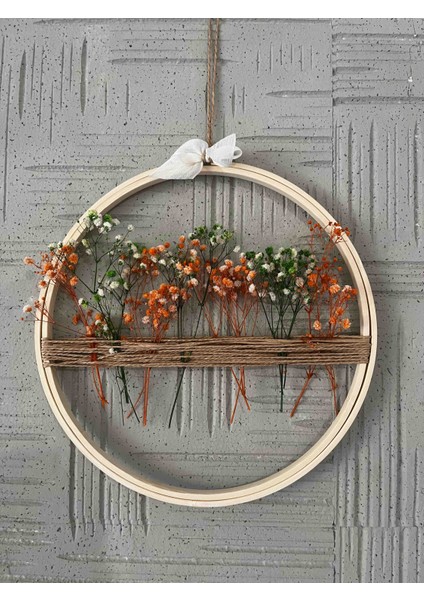 🌿"kır Baharı"-Doğal Çiçekli Kasnak(27 Cm) Duvar Tablosu/duvar Süsü