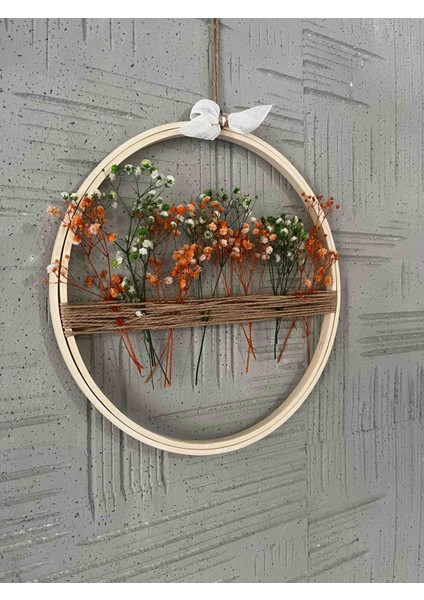 🌿"kır Baharı"-Doğal Çiçekli Kasnak(27 Cm) Duvar Tablosu/duvar Süsü