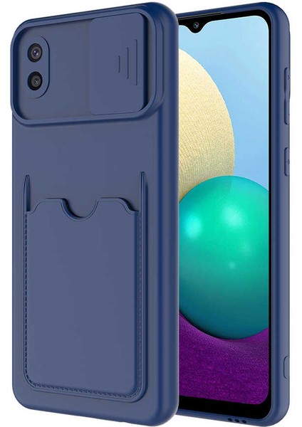 Galaxy A02 Kılıf ​iktk Kartix Kapak-Lacivert