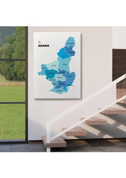Adana Ili ve Ilçeler Haritası Dekoratif Kanvas Tablo 1247 fırsatları
