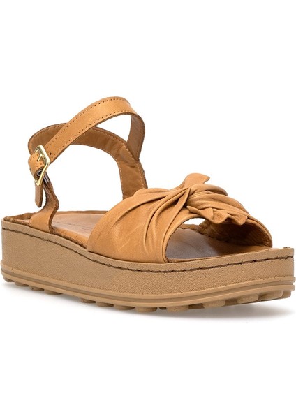 D25YS-2595 Kadın Hakiki Deri Düz Sandalet Taba fiyatları