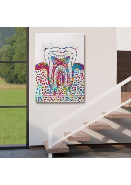 Renkli Diş, Diş Hekimi Duvar TABLOSU-6300 fırsatları